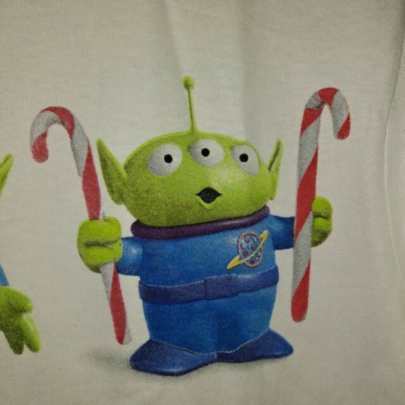 Toy Story Alien T-shirt Little Green Men Buzz Lightyear Star Command White M - Picture 5 of 7